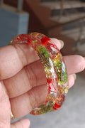 Sabz-o-Surkh -Red and Green Baby Breath bnagles