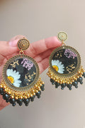 Black Daisy Oxidized Resin Jhumka
