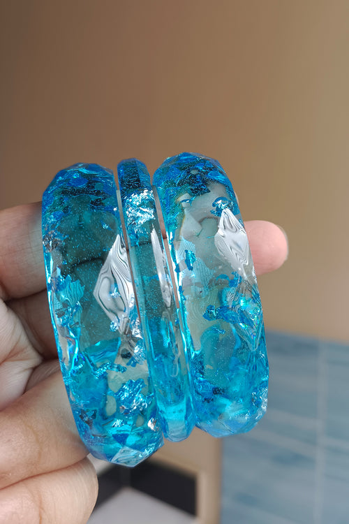 Blue Aura- Resin Bangles