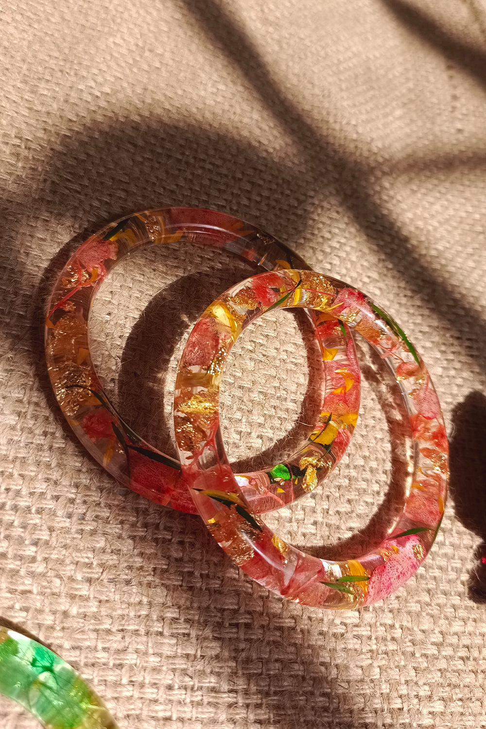 Peach Slim Flower Bangles