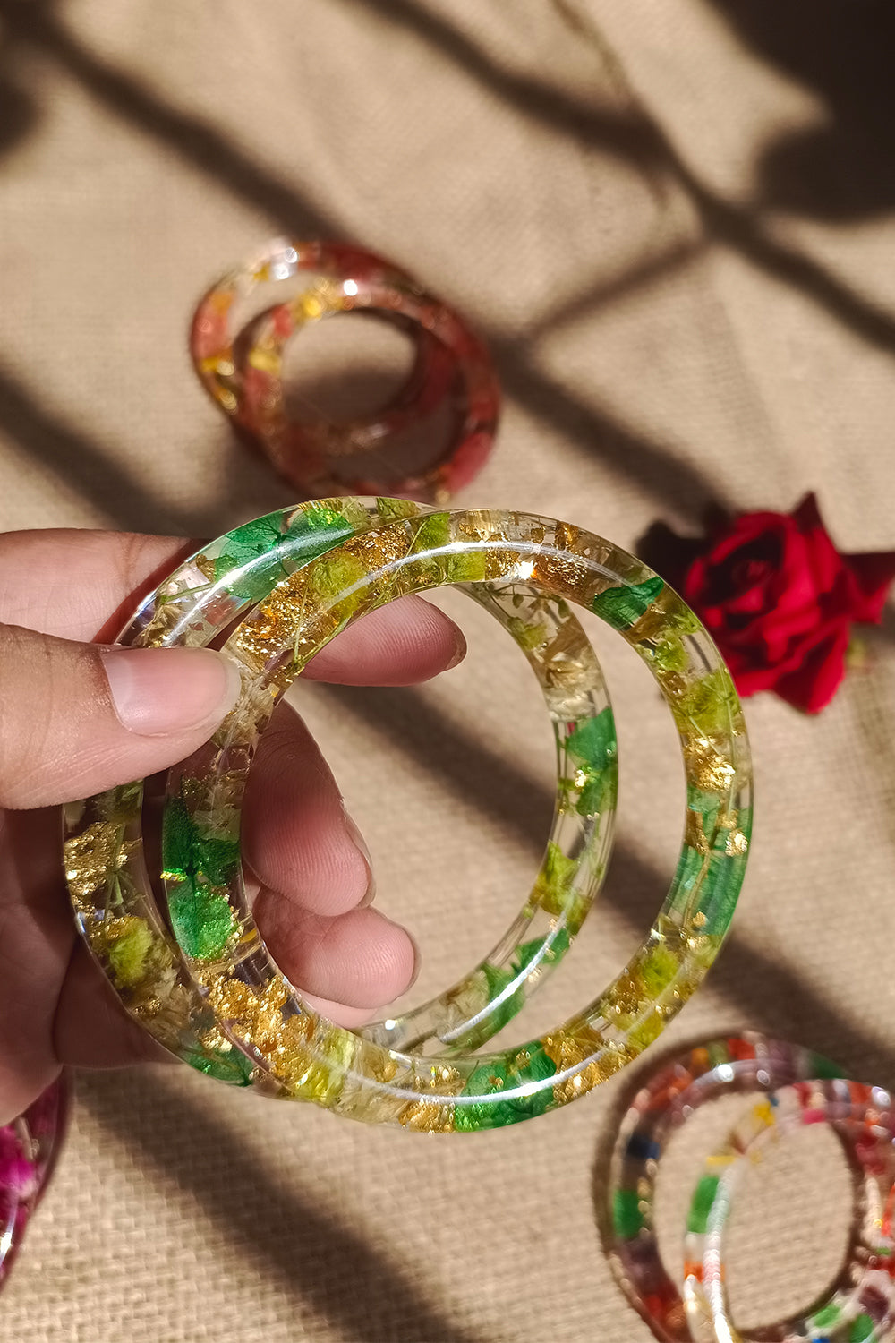 Gul-e-Sabz- Green Flower Bangles