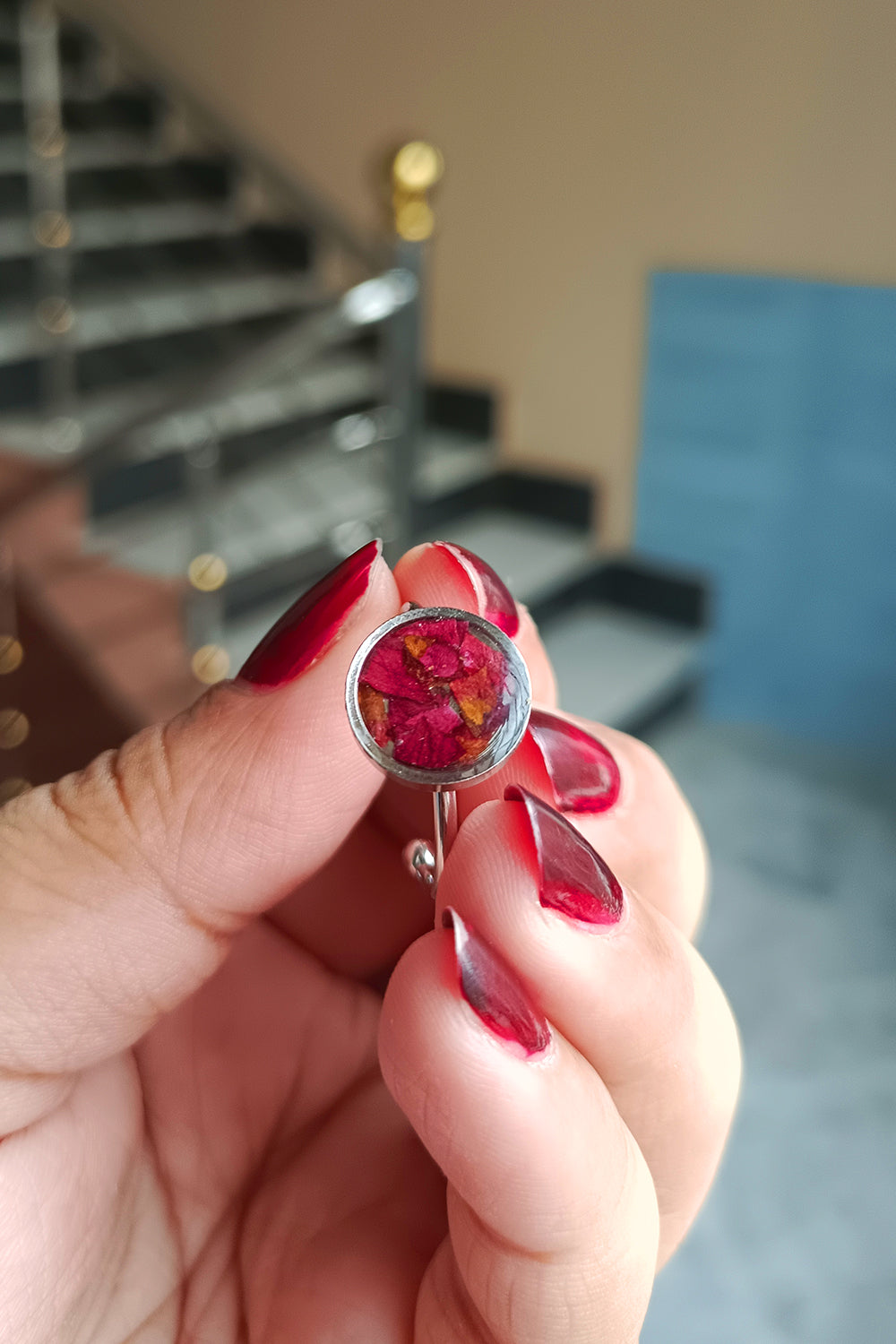 Stainless Rose preserved Resin Ring