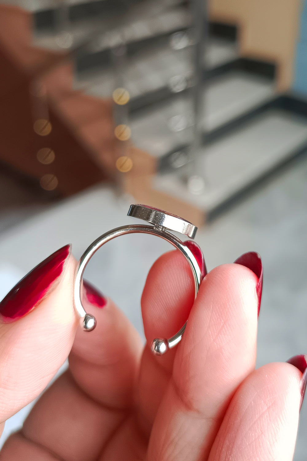 Stainless Rose preserved Resin Ring